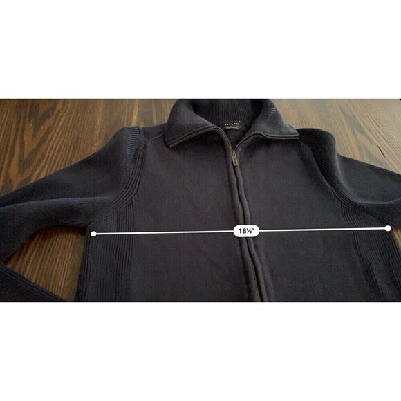 ZARA MAN Basic Sweater Jacket Men’s SZ XL Navy Blue Full Zip Cable Knit Cotton - Picture 13 of 16